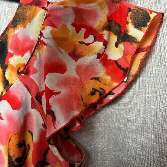 2/$30 Serenade Colorful Floral Blouse Top Size 2X 3D Rosettes Office Boho Modest - Picture 5 of 10